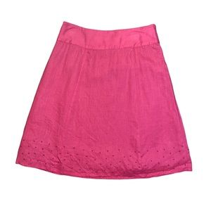 Boden Mini Skirt 100% Linen Womens Size 4 A-Line Pink A-Line Tennis Golf